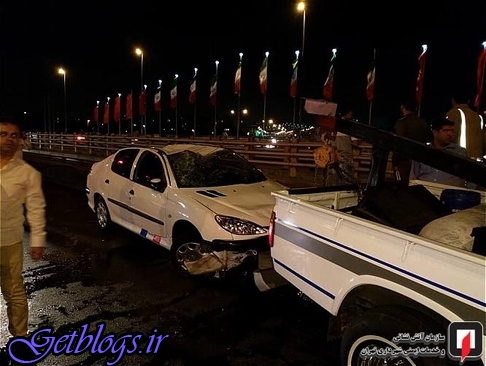 واژگونی پژو 206 در بزرگراه بعثت پایتخت کشور عزیزمان ایران (عکس)